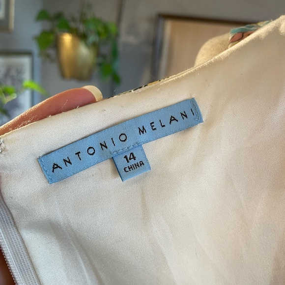 Antonio Melani Pastel Floral Spring Cocktail Pleated Dress 14 - Picture 5 of 7